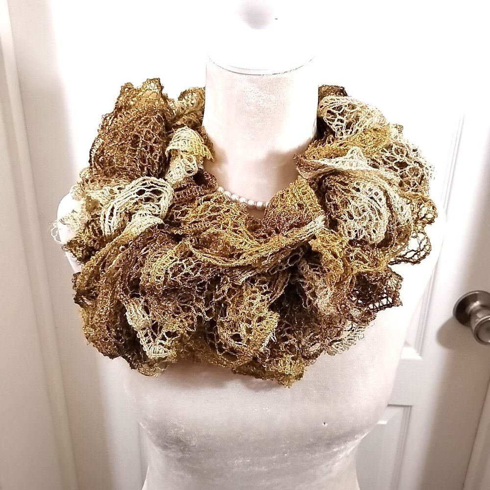 Unbranded Womens Gold Ruffle Scarf